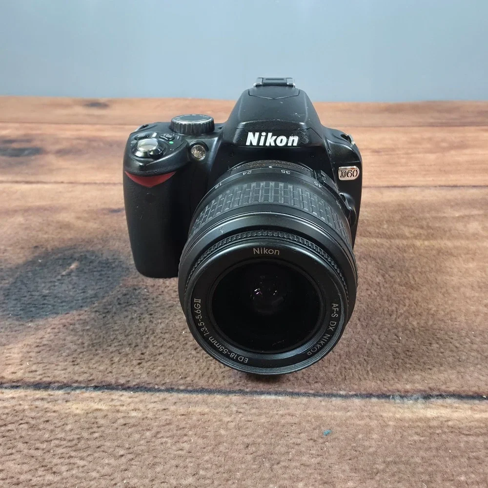 Nikon D60 DSLR Camera Black Good 18-55mm Lens EN-EL9 Battery 10.2MP CCD